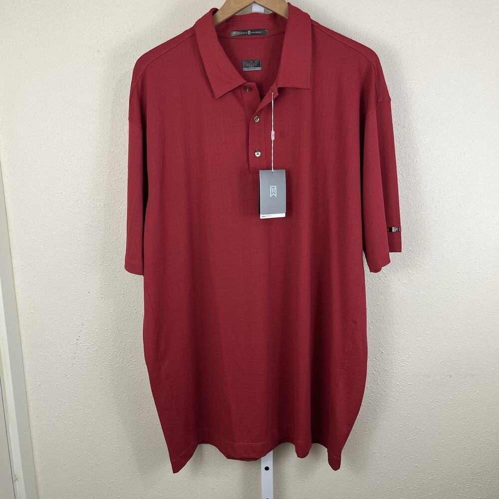 NWT Nike Tiger Woods Golf Fit Dry Polo Mens XL Red